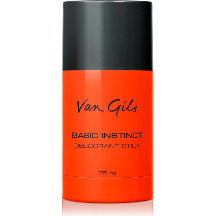 Van Gils Basic Instinct 75 ml deodorant stick der giver friskhed i en iøjnefaldende orange beholder med sort låg