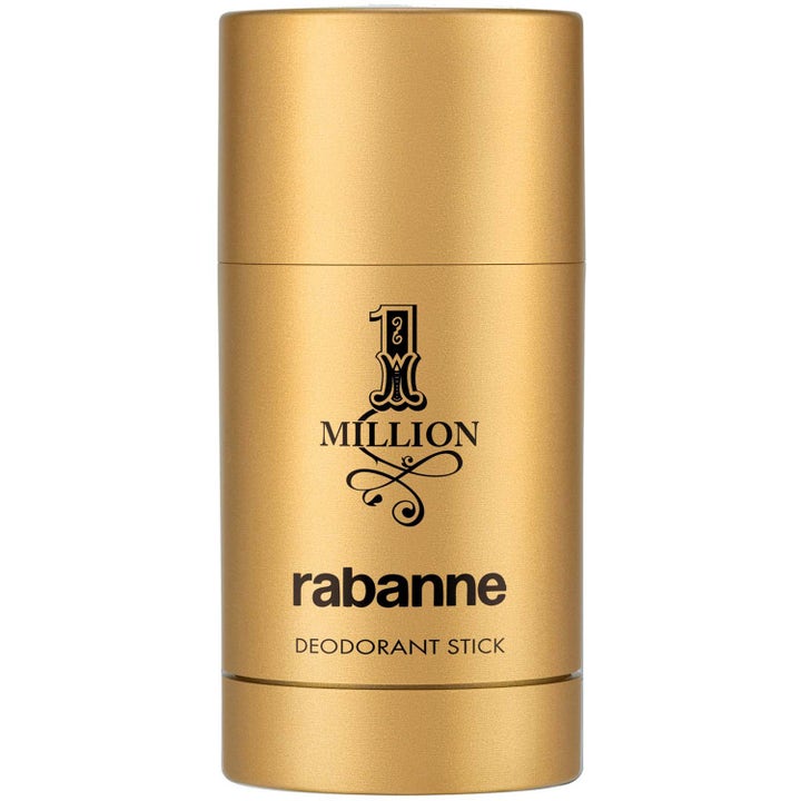 Rabanne 1 Million 75 ml deodorant stick giver langvarig friskhed i en mat guldhylse med sorte detaljer