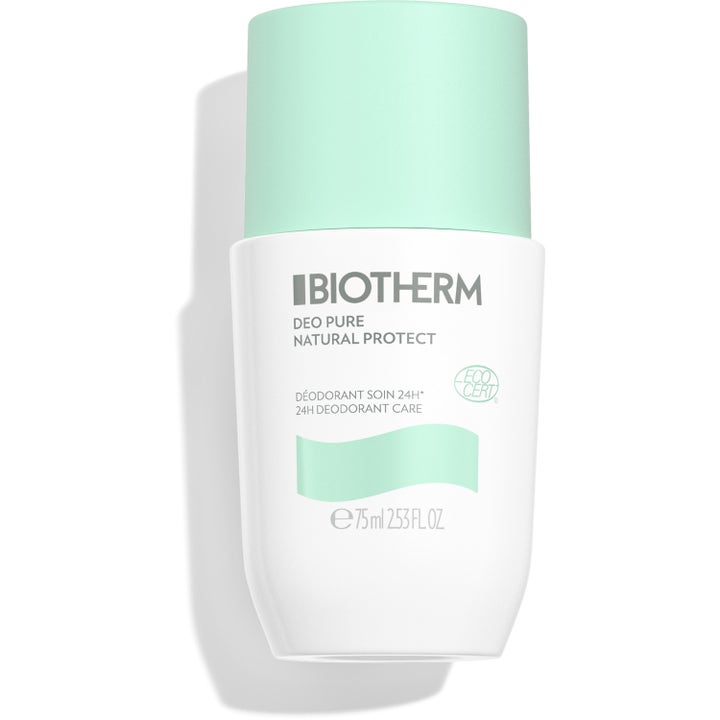 Biotherm Deo Pure Natural Protect 75 ml plejende deodorant i hvid emballage med lysegrønt låg