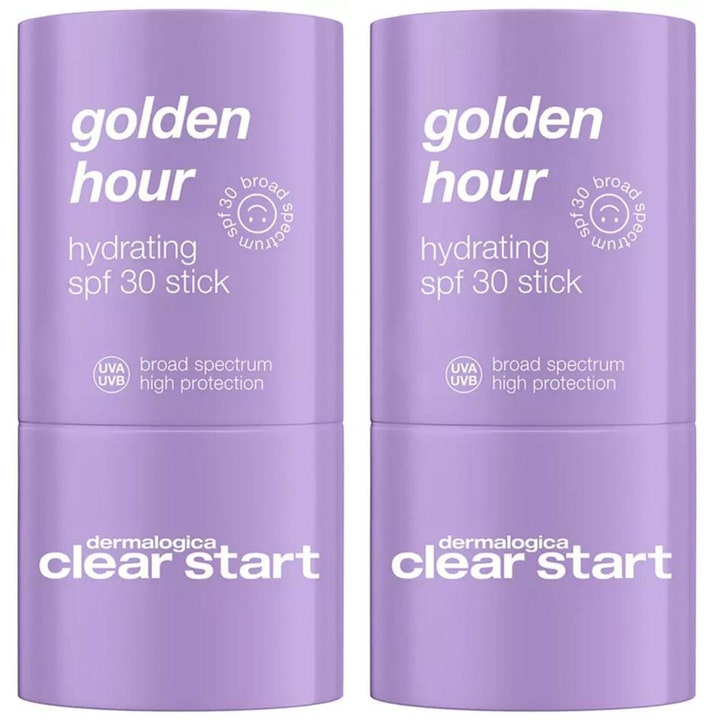 Dermalogica Clear Start Golden Hour Hydrating SPF 30 Stick fugtgivende solbeskyttelse i to lilla stifter