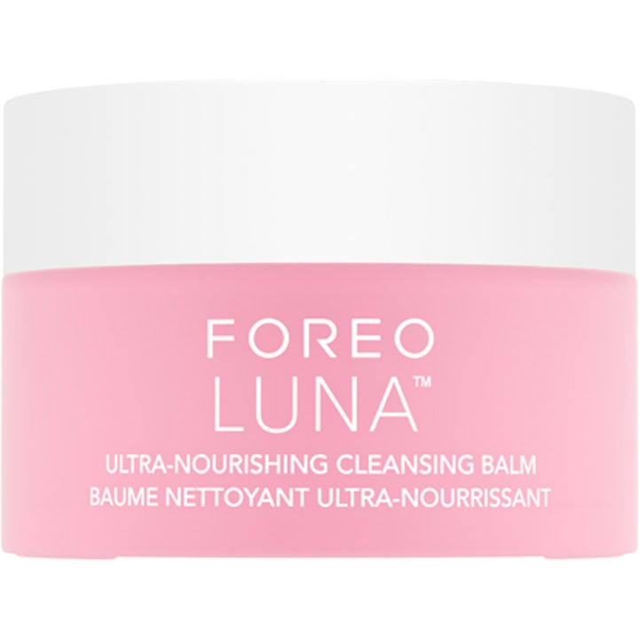 Foreo Luna Ultra-Nourishing Cleansing Balm nærende ansigtsrens i lyserød krukke med hvidt låg