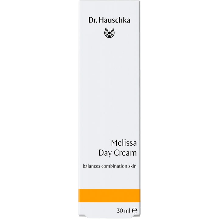 Dr. Hauschka Melissa Day Cream 30 ml balancerende dagcreme i hvid papæske med orange stribe