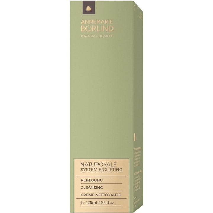 Annemarie Börlind Naturoyale Cleansing 125 ml ansigtsvask i en lys grøn og guld æske til moden hud