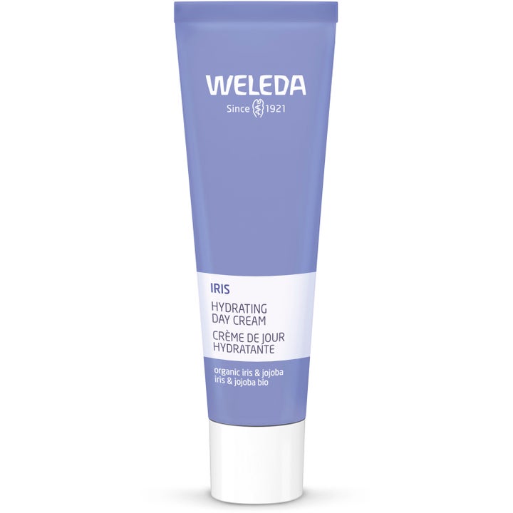 Weleda Iris Hydrating Day Cream 30 ml fugtgivende dagcreme i lilla tube med hvidt låg og økologisk iris.