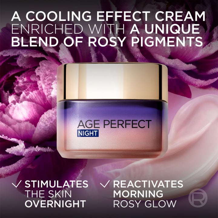 L'Oréal Paris Age Perfect Golden Age 50 ml nattcreme i lilla glasruk med kølende effekt og rosa pigmenter