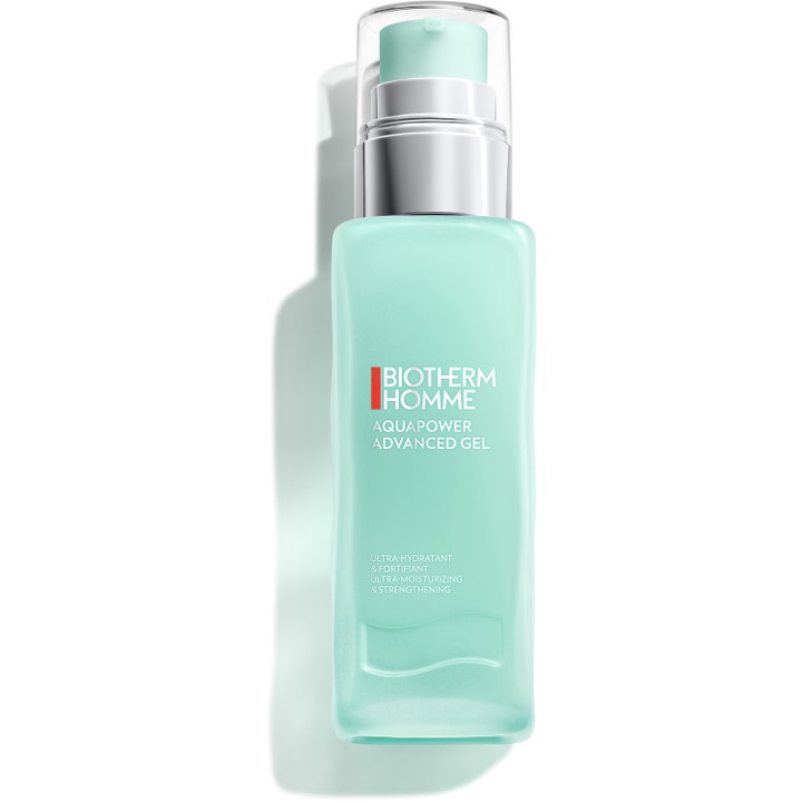 Biotherm Homme Aquapower Advanced Gel 75 ml fugtgivende ansigtsgel i lysegrøn flakon med gennemsigtigt låg