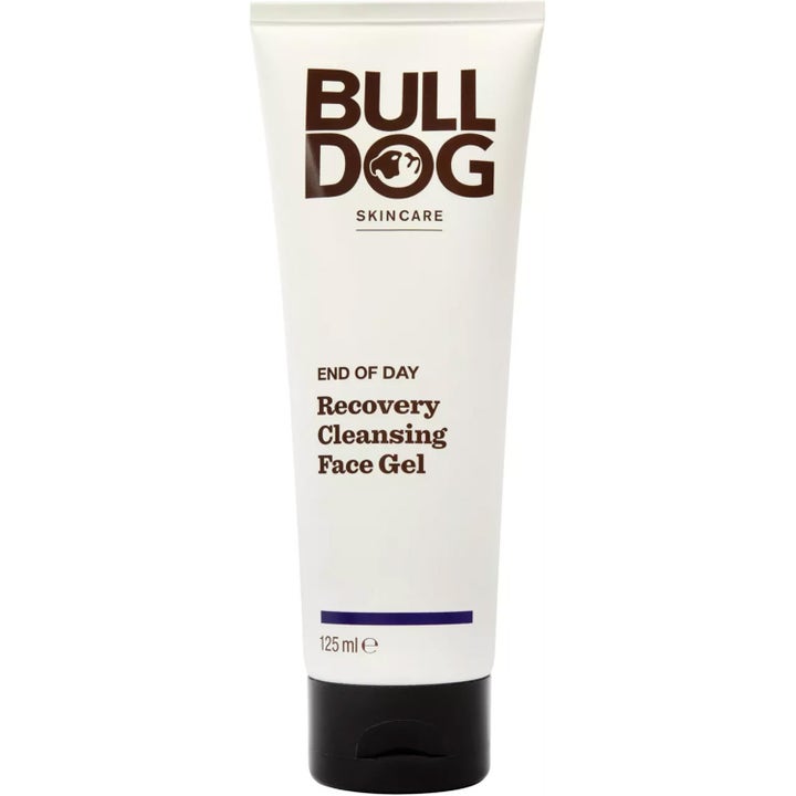 Bulldog End of Day Recovery Cleansing Face Gel 125 ml genopbyggende ansigtsrens i hvid tube med sort kliklåg