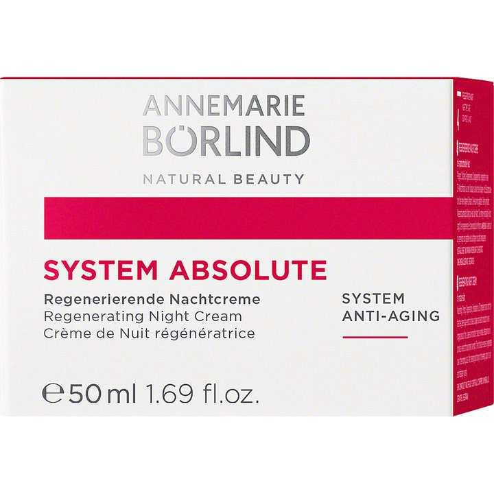 Annemarie Börlind System Absolute Night Cream 50 ml regenererende nattkräm i hvid æske med pink stribe