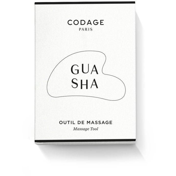 Codage Paris The Gua Sha Massage Tool 1 stk massageværktøj i hvid æske med sort tekst og illustration af formen