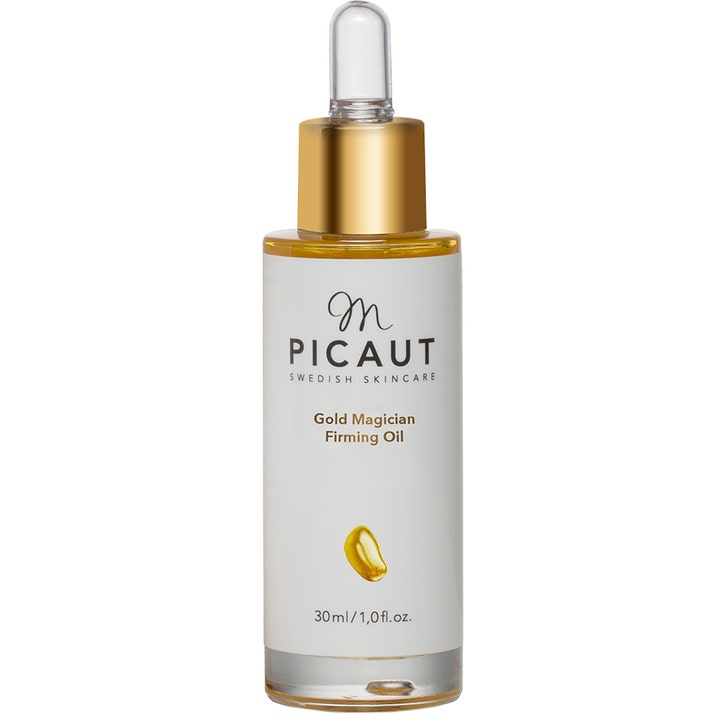 M. Picaut Gold Magician Firming Oil 30 ml opstrammende ansigtsolie i glasflaske med guldpipette