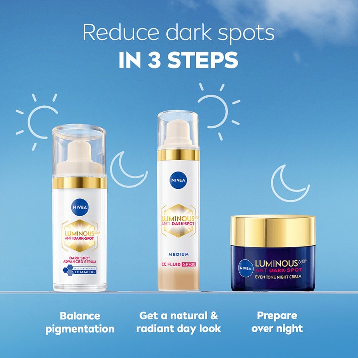 NIVEA Luminous 630 CC Fluid 40 ml ansigtsserum og cremer der reducerer mørke pletter i tre trin