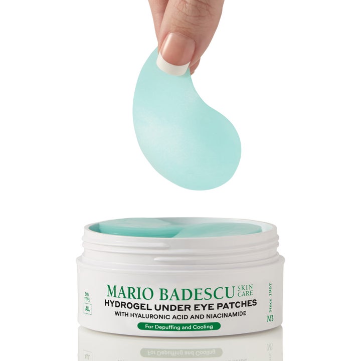 Mario Badescu Hydrogel Under Eye Mask 60 stk kølende eye patches i hvid krukke med lyseblå gelmaske