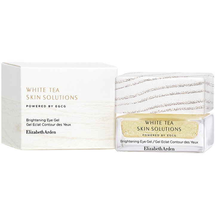 Elizabeth Arden White Tea Skin Brightening Eye Gel 15 ml lysner øjenområdet i glaskrukke med perler og hvid æske