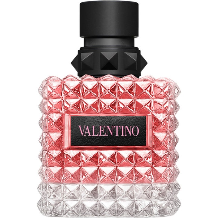 Valentino Born in Roma Donna Eau de Parfum 100 ml i glasflakon med nitter, lyserød parfume og sort låg