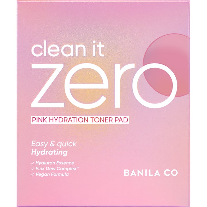 Banila Co Clean It Zero Pink Hydration Toner Pad 70 stk fugtgivende toner pads i lyserød æske med vegansk formel