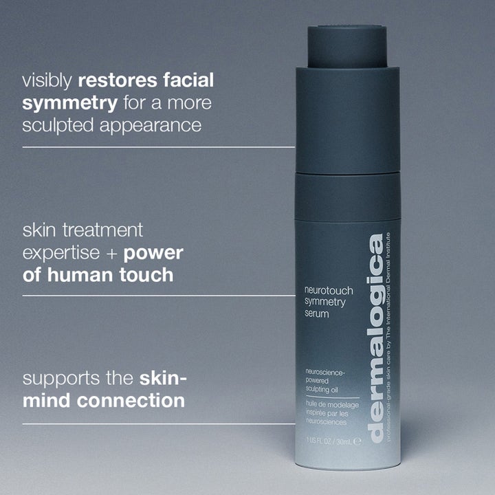 Dermalogica Neurotouch Symmetry Serum 30 ml hudpleje i grå cylinderflaske der giver en skulptureret ansigtsform