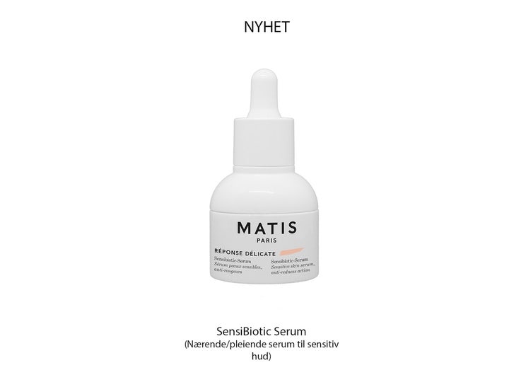 Matis Délicate Sensibiotic Serum 30 ml beroligende serum mod rødme i hvid glasflaske med hvid pipette