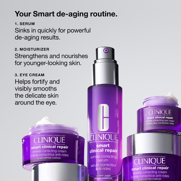 Clinique Smart Clinical Repair Wrinkle Correcting Serum 30 ml rynkekorrigerende serum med lilla krukker
