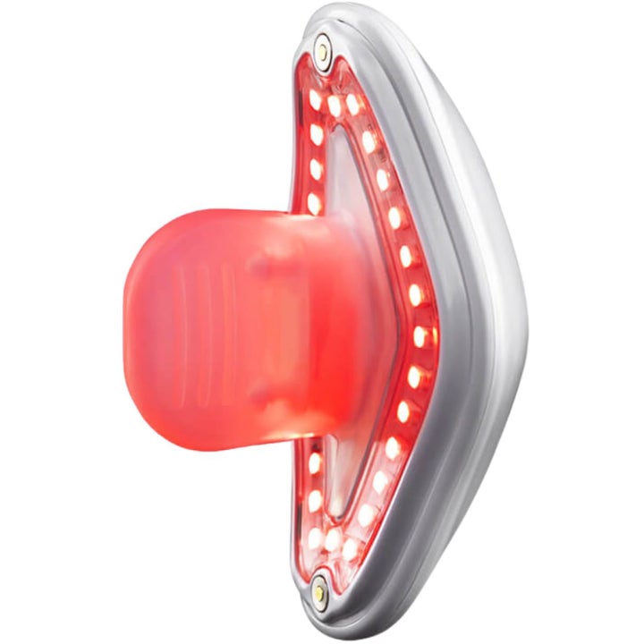 Allergilindring apparat 1 stk mod høfeber og allergi med lysende rød LED næseapplikator i hvidt plastdesign