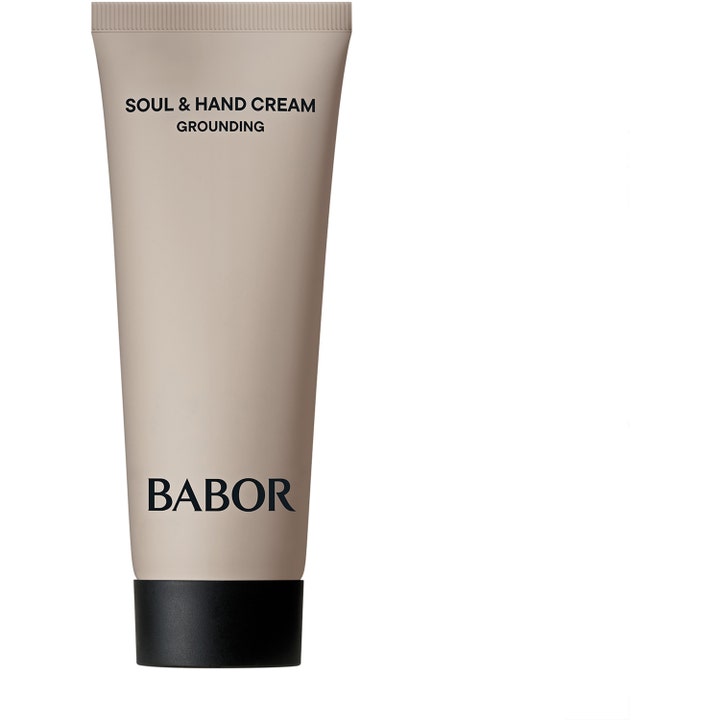 Babor Soul & Hand Cream Grounding 100ml plejende håndcreme i en mat beige tube med sort skruelåg.