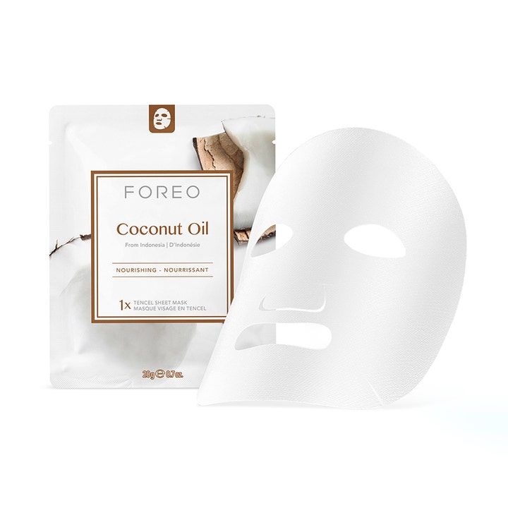 FOREO Farm To Face Coconut Oil 20 g nærende sheet mask med kokosolie og hvid tencel-maske