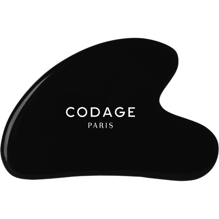 Codage Paris The Gua Sha Massage Tool 1 stk hudplejeværktøj til ansigtsmassage i sort blank sten med hvidt logo