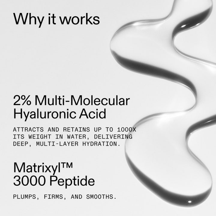 The INKEY List Hyaluronic Acid Serum 60 ml fugtgivende serum med klar tekstur, 2% hyaluronsyre og Matrixyl 3000.
