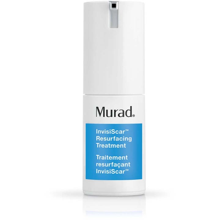 Murad InvisiScar Resurfacing Treatment 15 ml hudpleje der udglatter huden i hvid pumpeflaske med blåt panel