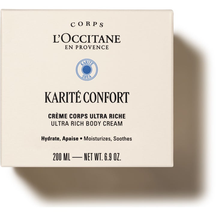L'Occitane en Provence Shea Butter Ultra Rich Body Cream 200 ml fugtgivende kropscreme i beige papæske.