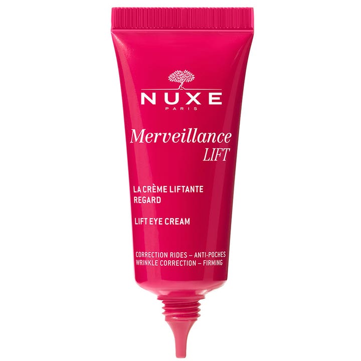 Nuxe Merveillance LIFT Eye Cream 15 ml opstrammende øjencreme i pink tube med praktisk præcisionstip