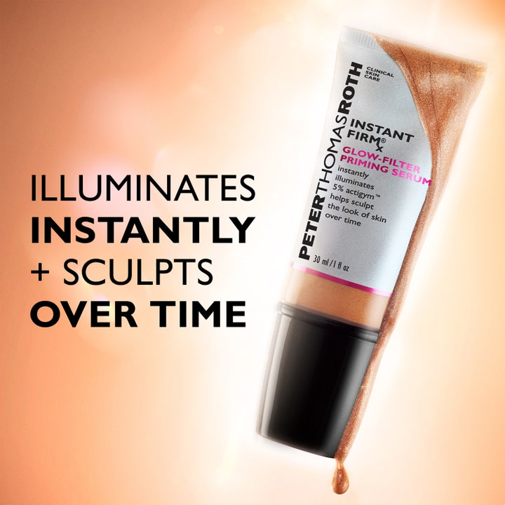 Peter Thomas Roth Instant FIRMx Glow-Filter Priming Serum 30 ml opstrammende primer med glitrende bronze tekstur