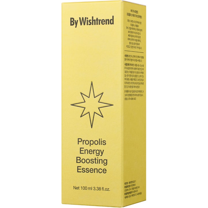 By Wishtrend Propolis Energy Boosting Essence 100 ml glødgivende essence i gul papæske med stjerne-illustration