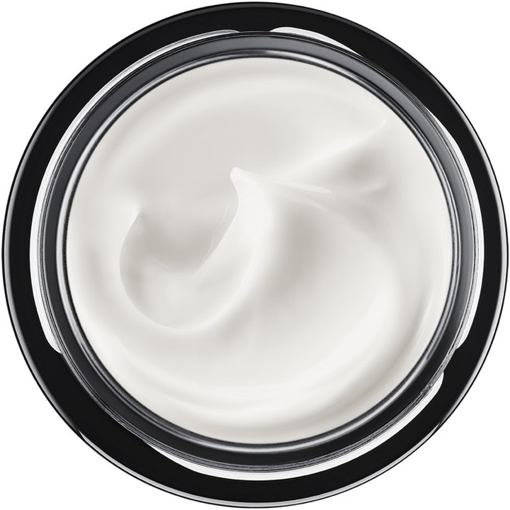 Lancôme Génifique Barrier Night Cream 50 ml styrkende nattkräm med fyldig hvid tekstur i en sort krukke