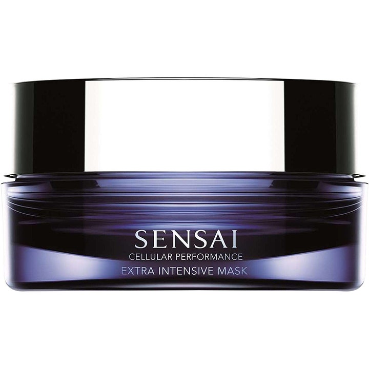 Sensai Cellular Performance Extra Intensive Mask 75 ml revitaliserende ansigtsmaske i mørk lilla glaskrukke med sort låg
