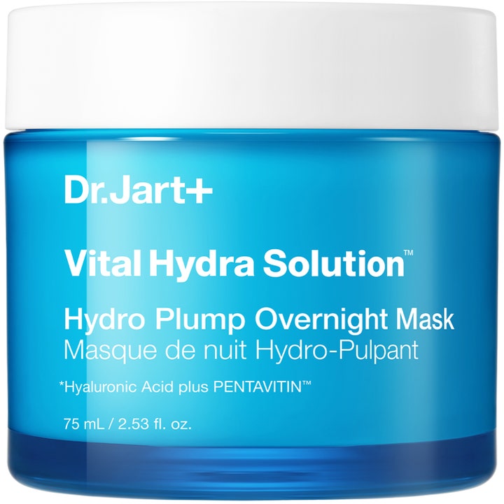 Dr.Jart+ Vital Hydra Solution Hydro Plump Overnight Mask 75 ml fugtgivende natmaske i blå krukke med hvidt låg