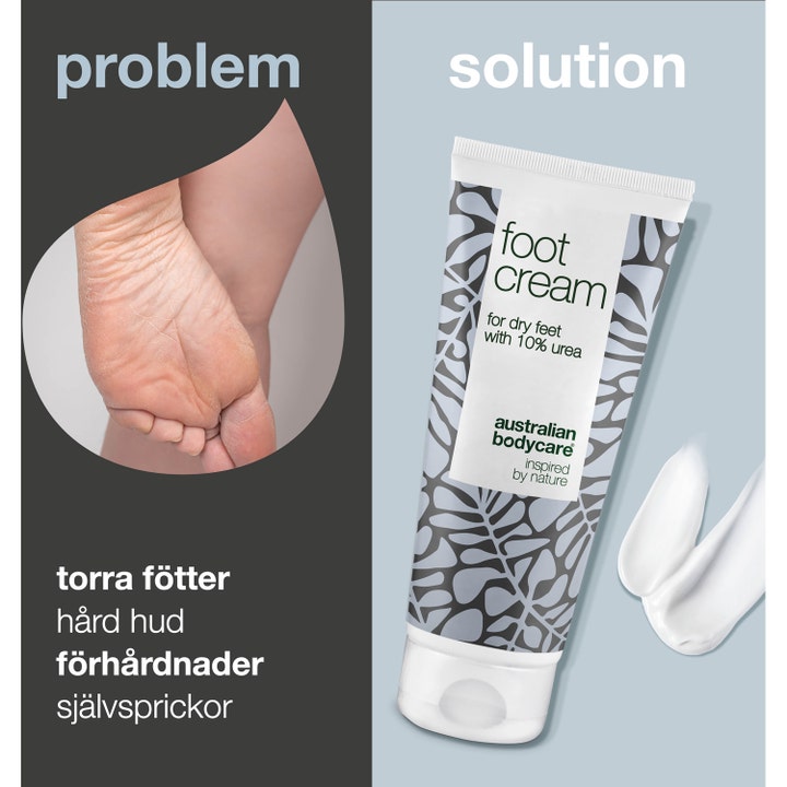 Australian Bodycare Foot Cream 100 ml mod tørre fødder i hvid tube med 10% urea og creme tekstur