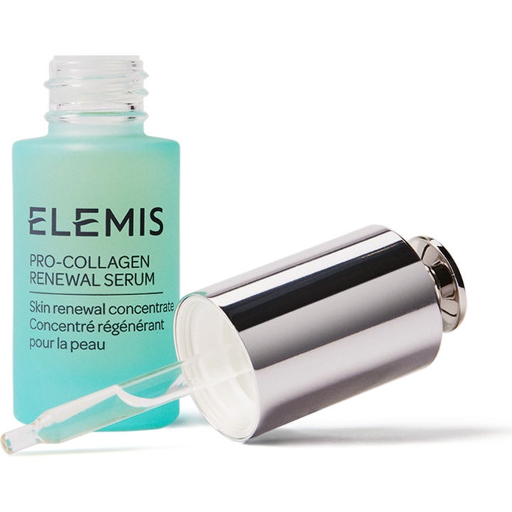 Elemis Pro-Collagen Renewal Serum 15ml fornyende ansigtsserum i lyseblå frostet glasflakon med sølvpipette