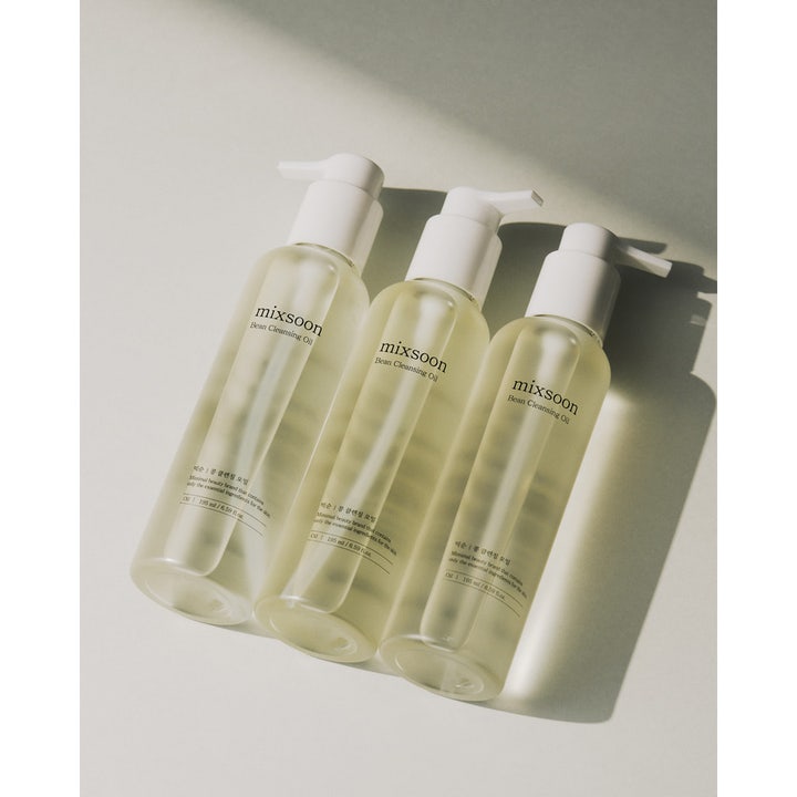 Mixsoon Bean Cleansing Oil 195 ml ansigtsrens i tre klare plastflasker med hvide pumper