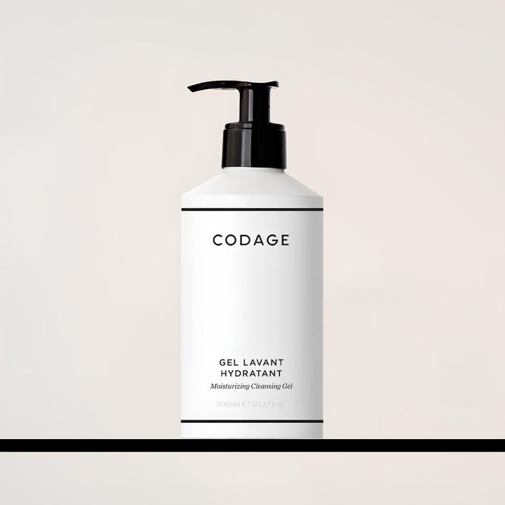 Codage Paris The Moisturizing Cleansing Gel Body 300 ml fugtgivende bodyshampoo i hvid flaske med sort pumpe