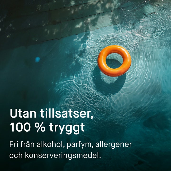 EVY Technology Sunscreen Mousse For Kids 150 ml SPF50 til børn fra 6 måneder med orange kasket og mousse på kinden.