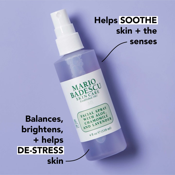 Mario Badescu Facial Spray 118 ml beroligende face mist med aloe og lavendel der hjælper med at de-stresse huden.