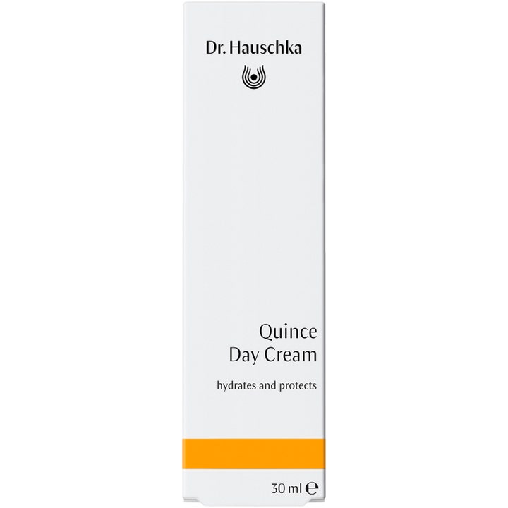 Dr. Hauschka Quince Day Cream 30 ml fugtgivende dagcreme i hvid emballage med orange stribe