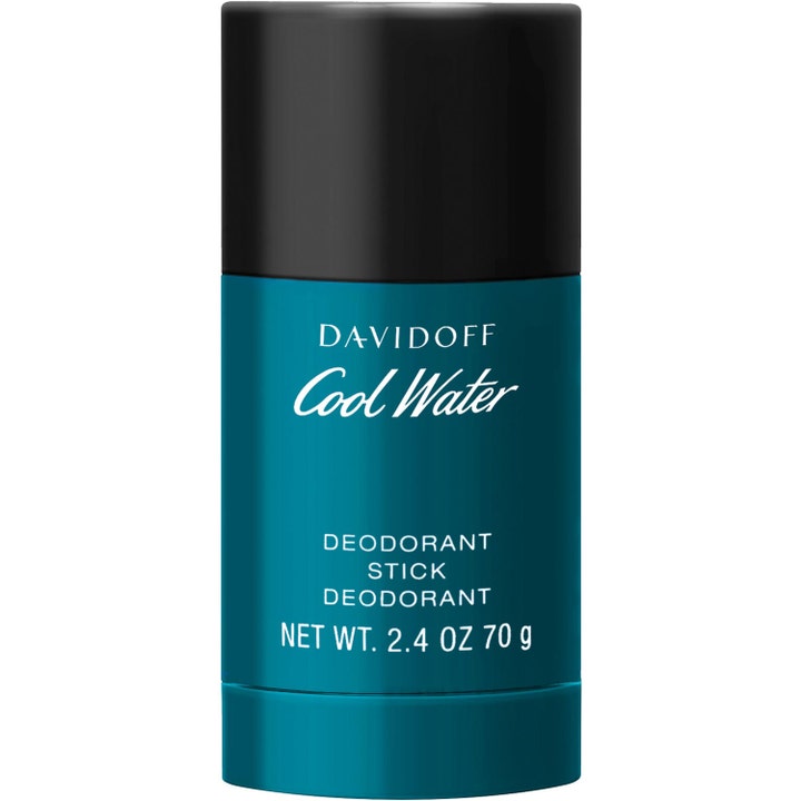 Davidoff Cool Water 70 g deodorant stick giver langvarig friskhed i en blå cylinder med sort låg