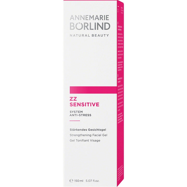 Annemarie Börlind ZZ Sensitive Strengthening Facial Gel 150 ml styrkende ansigtsgel i hvid æske med pink detaljer