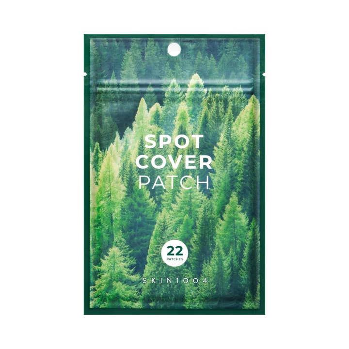 SKIN1004 Spot Cover Patch 22 stk bumseplastre i grøn pose med skovmotiv der beroliger urenheder