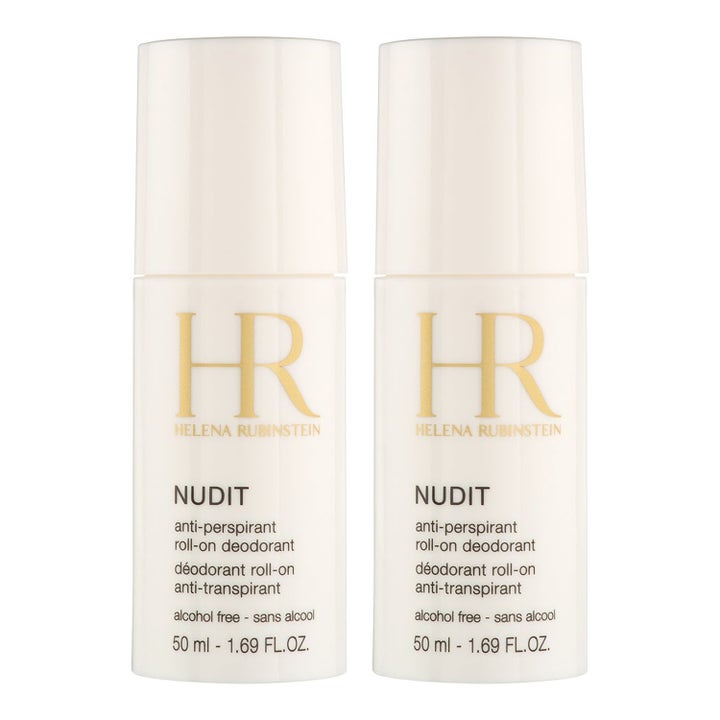 Helena Rubinstein Nudit 2x50 ml roll-on deodorant i hvide beholdere med guldlogo modvirker svedlugt