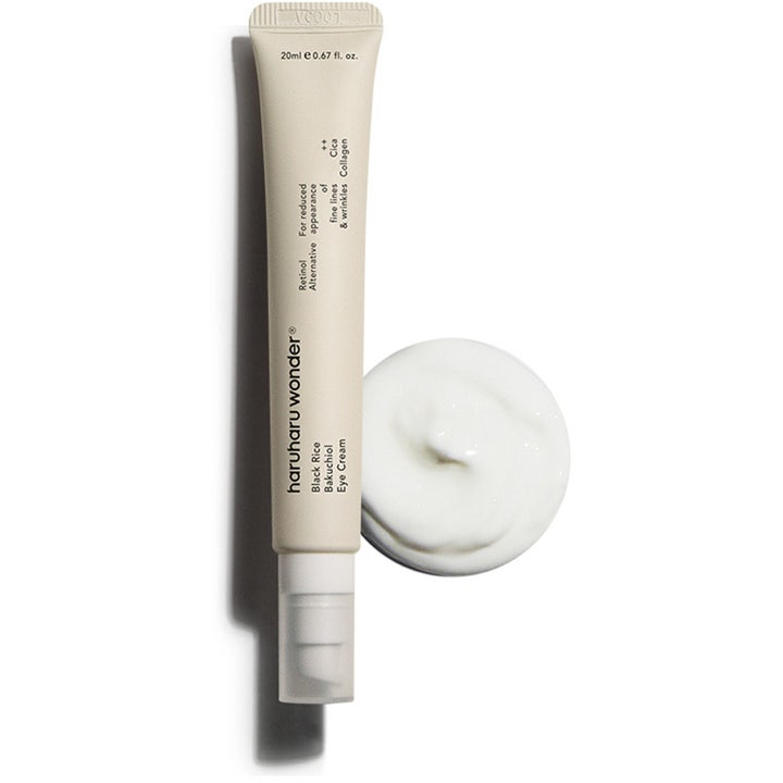 haruharu wonder Black Rice Bakuchiol Eye Cream 20 ml mod fine linjer i tube med hvid cremeformel