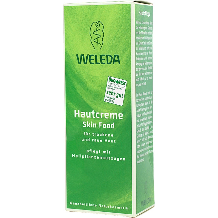 Weleda Skin Food 75 ml plejende kropscreme i grøn papæske der giver intensiv fugt til tør hud