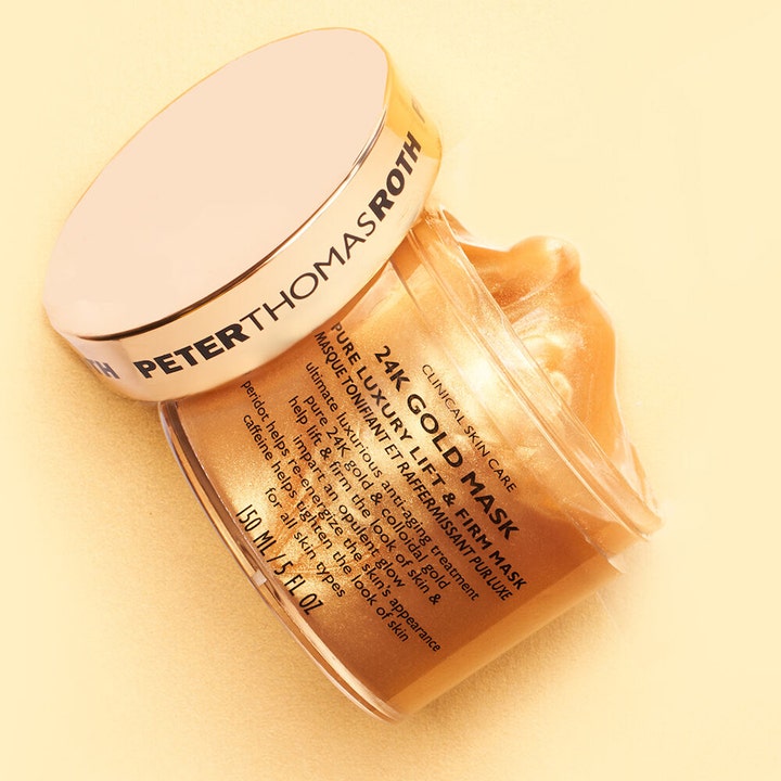 Peter Thomas Roth 24k Gold Mask 150 ml opstrammende ansigtsmaske med glitrende guld-gel i klar krukke