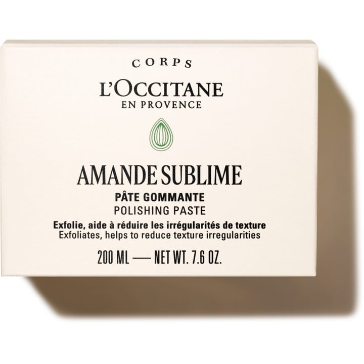 L'Occitane en Provence Almond Polishing Paste 200 ml eksfolierende body scrub i hvid yderemballage